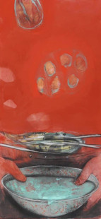 Eine Art Verrichtung,Pigment,Acryl auf Nessel2010 Kopie